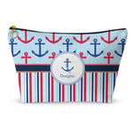 Anchors & Stripes Makeup Bag - Large - 12.5"x7" (Personalized)