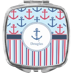 Anchors & Stripes Compact Makeup Mirror (Personalized)