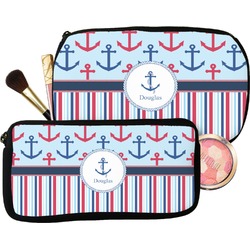 Anchors & Stripes Makeup / Cosmetic Bag (Personalized)