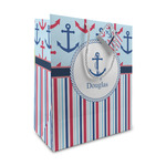 Anchors & Stripes Medium Gift Bag (Personalized)