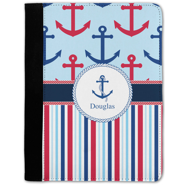 Custom Anchors & Stripes Notebook Padfolio - Medium w/ Name or Text