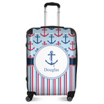 Anchors & Stripes Suitcase - 24" Medium - Checked (Personalized)