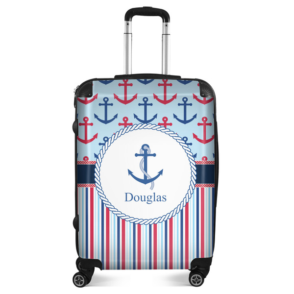 Custom Anchors & Stripes Suitcase - 24" Medium - Checked (Personalized)