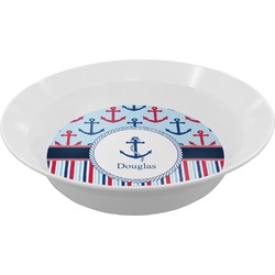 Anchors & Stripes Melamine Bowl (Personalized)