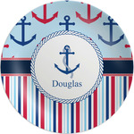 Anchors & Stripes Melamine Plate (Personalized)