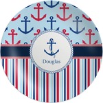Anchors & Stripes Melamine Plate (Personalized)