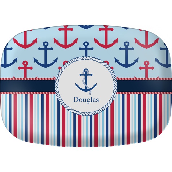 Custom Anchors & Stripes Melamine Platter (Personalized)
