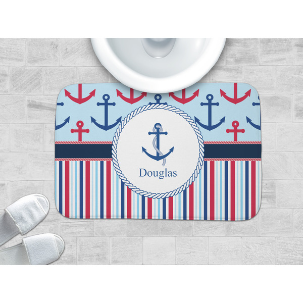 Anchors & Stripes Memory Foam Bath Mat - LIFESTYLE 34x21
