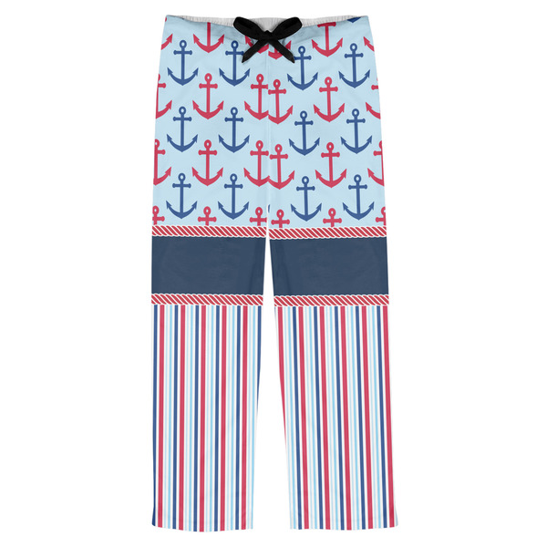 Custom Anchors & Stripes Mens Pajama Pants