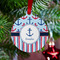 Anchors & Stripes Metal Ball Ornament - Lifestyle