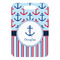Anchors & Stripes Metal Luggage Tag - Front Without Strap