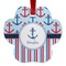 Anchors & Stripes Metal Paw Ornament - Double Sided w/ Name or Text