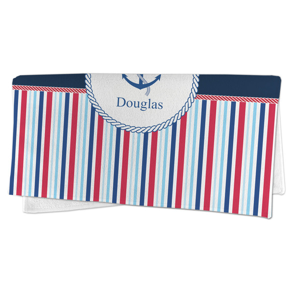 Anchors & Stripes Microfiber Dish Rag - FOLDED (half)