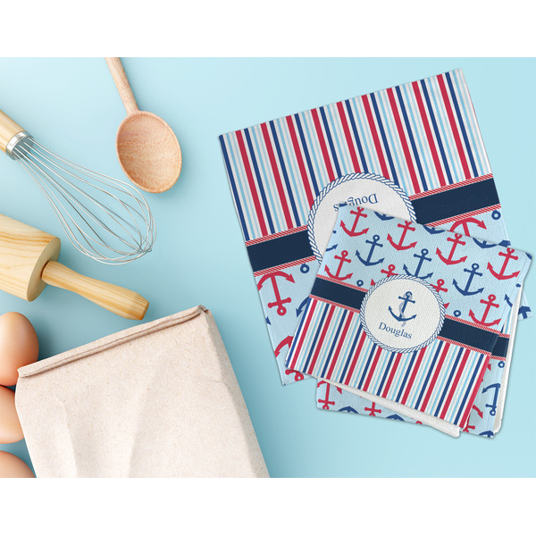 Anchors & Stripes Microfiber Dish Rag - LIFESTYLE