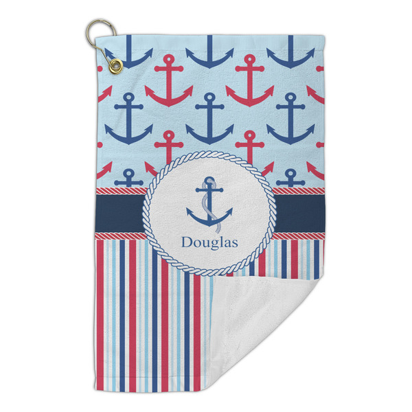 Anchors & Stripes Microfiber Golf Towels Small - FRONT FOLDED