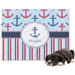 Anchors & Stripes Dog Blanket - Large (Personalized)