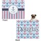 Anchors & Stripes Microfleece Dog Blanket - Large- Front & Back