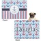 Anchors & Stripes Microfleece Dog Blanket - Regular - Front & Back