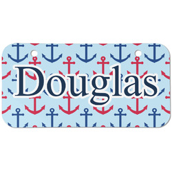 Anchors & Stripes Mini/Bicycle License Plate (2 Holes) (Personalized)