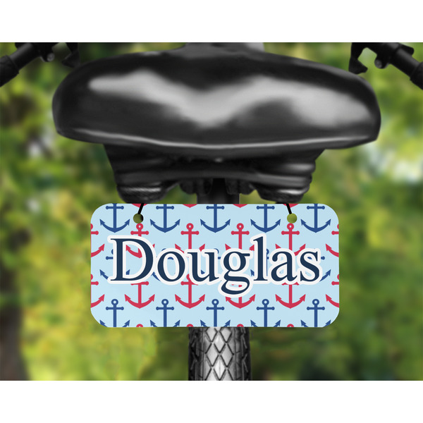 Anchors & Stripes Mini License Plate on Bicycle - LIFESTYLE Two holes