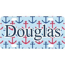 Anchors & Stripes Mini/Bicycle License Plate (Personalized)
