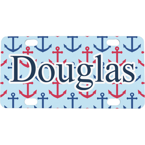 Custom Anchors & Stripes Mini/Bicycle License Plate (Personalized)