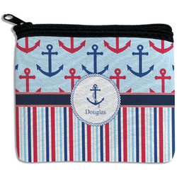 Anchors & Stripes Rectangular Coin Purse (Personalized)