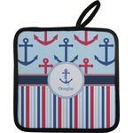 Anchors & Stripes Pot Holder w/ Name or Text