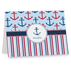 Anchors & Stripes Note cards (Personalized)