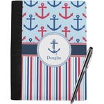 Anchors & Stripes Notebook Padfolio - Large w/ Name or Text