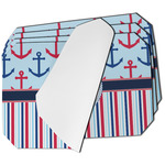 Anchors & Stripes Dining Table Mat - Octagon - Set of 4 (Single-Sided) w/ Name or Text