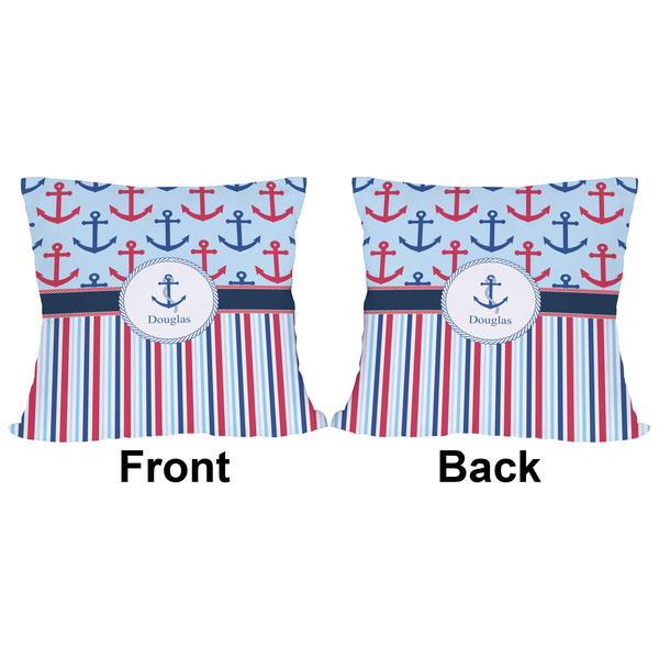 Anchors & Stripes Outdoor Pillow - 16x16