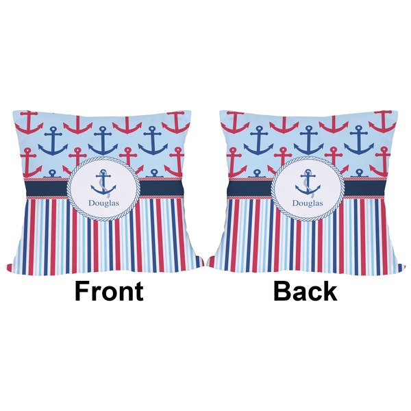 Anchors & Stripes Outdoor Pillow - 20x20