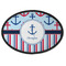 Anchors & Stripes Iron On Oval Patch w/ Name or Text