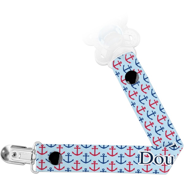 Custom Anchors & Stripes Pacifier Clip (Personalized)