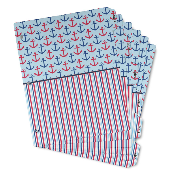 Custom Anchors & Stripes Binder Tab Divider - Set of 6 (Personalized)