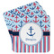 Anchors & Stripes Paper Coasters - Front/Main
