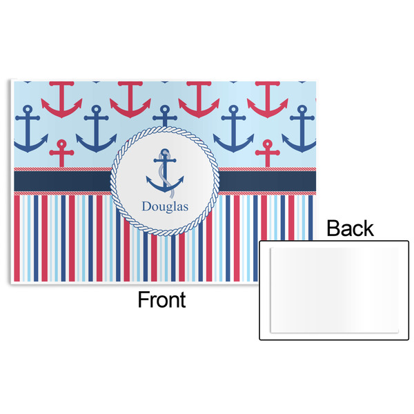 Anchors & Stripes Disposable Paper Placemat - Front & Back