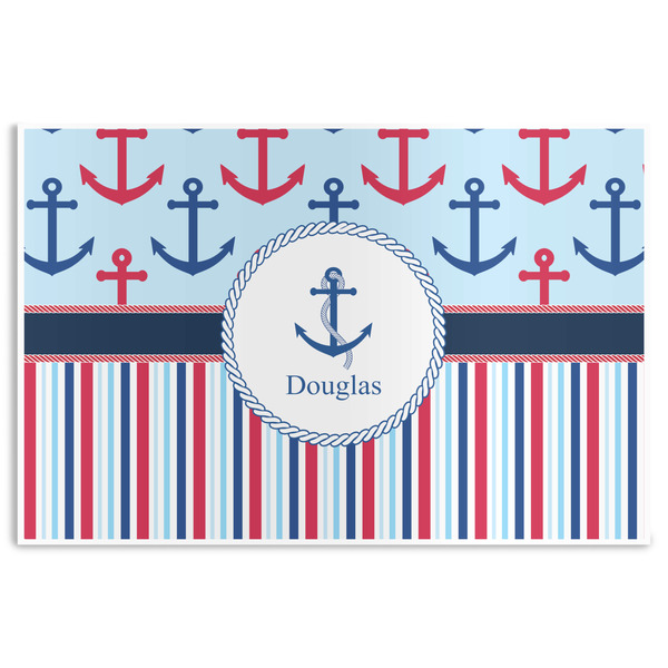 Custom Anchors & Stripes Disposable Paper Placemats (Personalized)