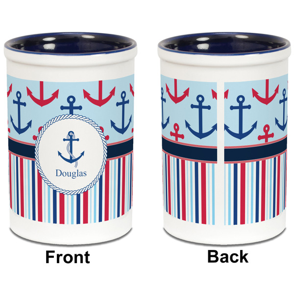 Anchors & Stripes Pencil Holder - Blue - approval