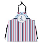 Anchors & Stripes Apron Without Pockets w/ Name or Text