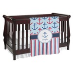 Anchors & Stripes Baby Blanket (Single Sided) (Personalized)
