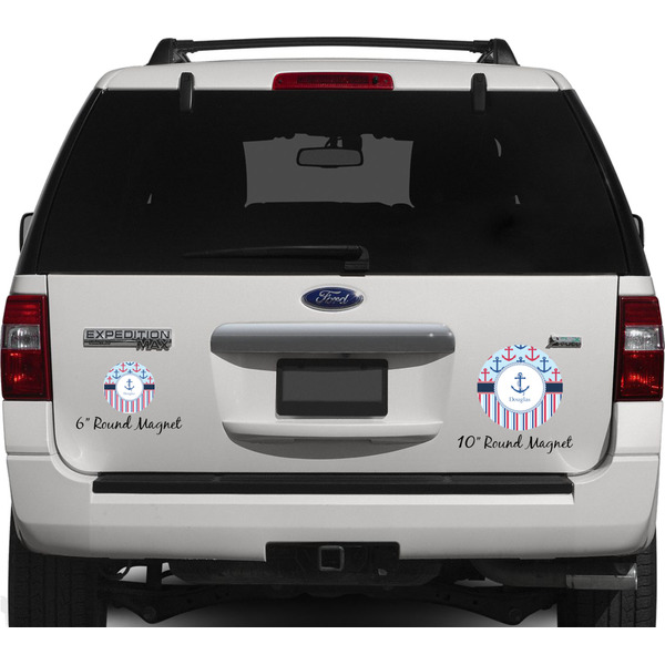 Anchors & Stripes Personalized Car Magnets on Ford Explorer