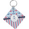 Anchors & Stripes Diamond Plastic Keychain w/ Name or Text