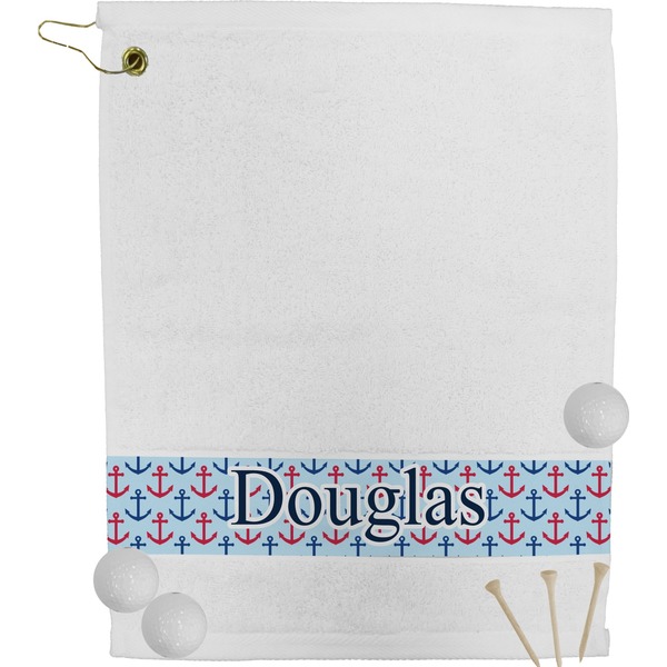 Custom Anchors & Stripes Golf Bag Towel (Personalized)