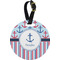 Anchors & Stripes Personalized Round Luggage Tag