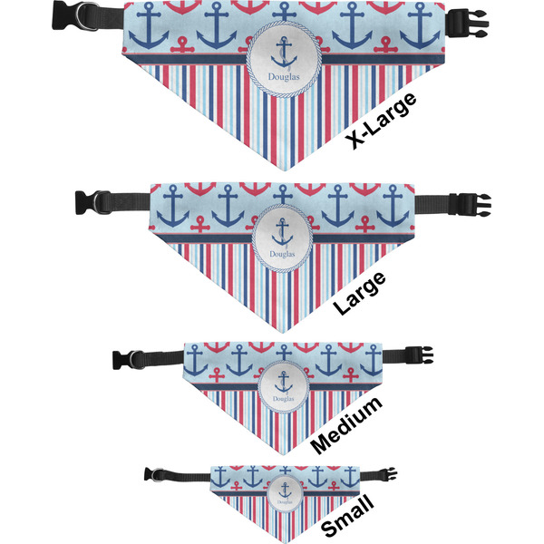 Anchors & Stripes Pet Bandana Sizes