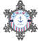 Anchors & Stripes Vintage Snowflake Ornament (Personalized)