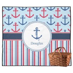 Anchors & Stripes Outdoor Picnic Blanket (Personalized)