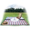 Anchors & Stripes Picnic Blanket - with Basket Hat and Book - in Use